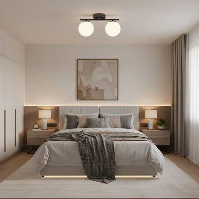 ORI Lustre LED et cristal, 30cm, 2xG9, Globes, Noir