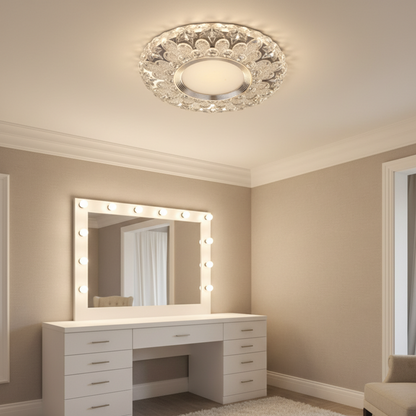 Spot LED ORBITA, 5W, Rotund, Lumina Rece + RGB, Alb, Rasina si Sticla