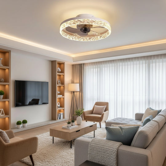 VEYA Lustre LED avec Télécommande, 38W, D50cm, Lumière Froide/Neutre/Chaude, Blanc