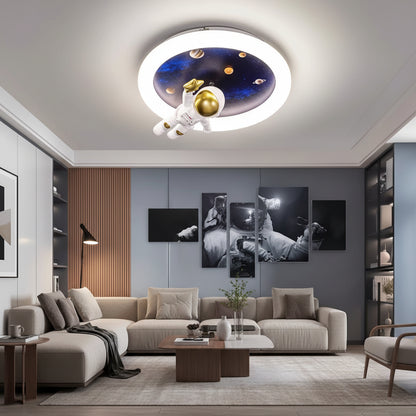Lustre LED ASTRONAUT avec télécommande, 51W, Lumière Froid/Chaud/Neutre, Blanc Bleu