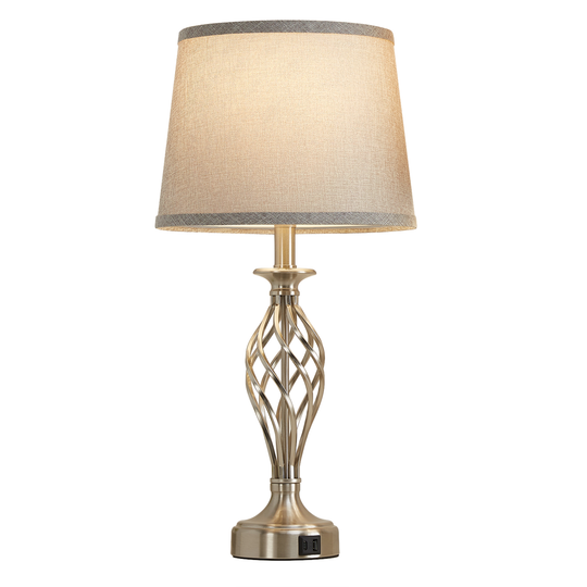Lampe VZ212WH, 1x E27, métal et textile, blanc et or Lampes & Lampes Default Title Alessandro Design