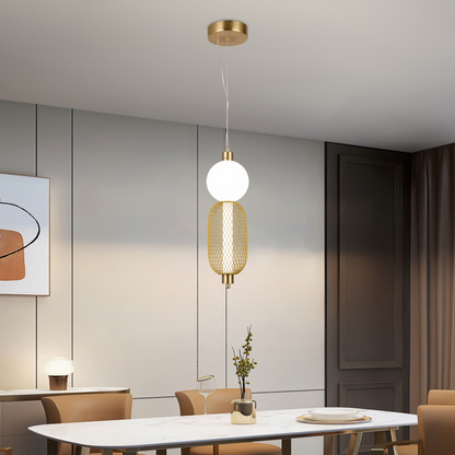 Lustre LED suspendu LM550/2GD, 11W, lumière 3000/4000/6000K, doré, hauteur réglable