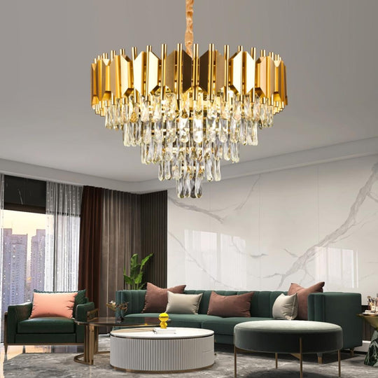 Candélabre en cristal Braylen 8x E14 diamètre 60 cm candélabre en cristal doré titre par défaut Alessandro Design