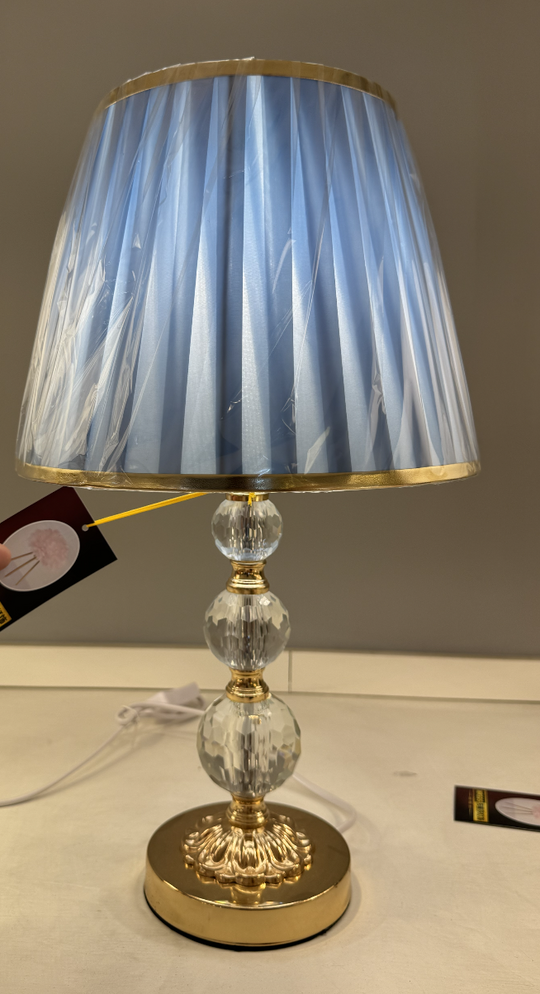 Lampe VZ213BL, 1x E27, métal et textile, bleu et or Lampes & Lampes Default Title Alessandro Design