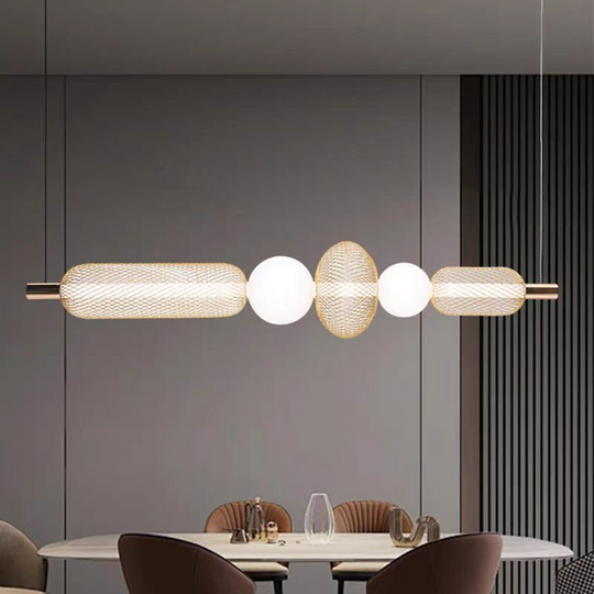 Lustre LED suspendu LM551/5GD, 27W, lumière 3000/4000/6000K, doré, lustres modernes à hauteur réglable, titre par défaut Alessandro Design