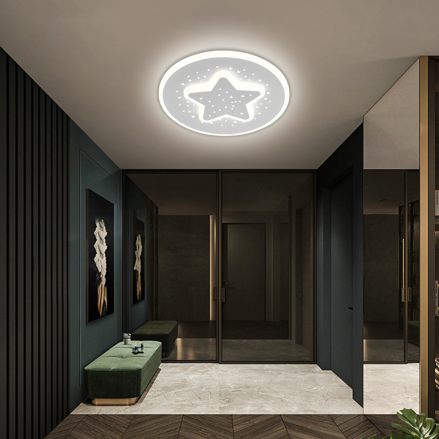 Lustre LED GUARENA, 18W, Lumière Froide/Chaude/Neutre, Blanc
