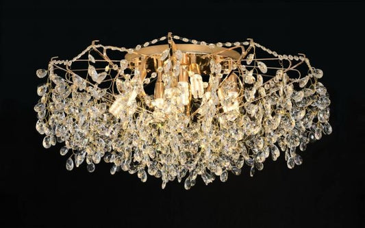 Lustre en cristal CC9334/10FGD, 10x E14, diamètre 80 cm, doré
