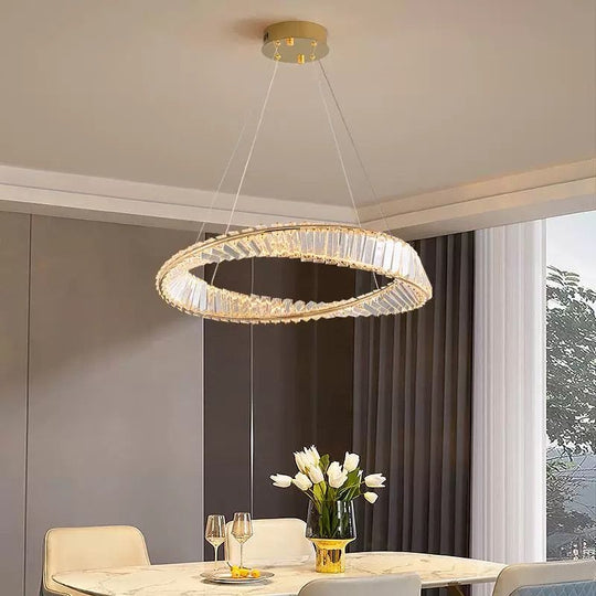 Lustre LED avec télécommande et cristal LUIGI, 57W, Lumière Froide/Chaude/Neutre, Dimmable, Lustres LED dorés avec télécommande Default Title Alessandro Design