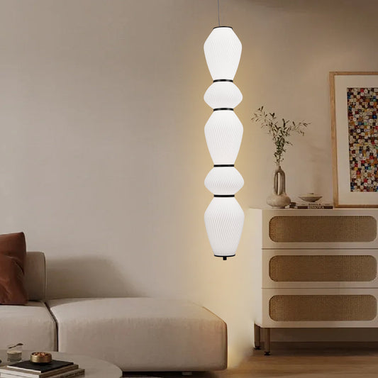 Lustre LED Suspendu avec Télécommande 78W, LM510/5BK, Hauteur Réglable, Lumière Chaude/Froide/Neutre 3000K/4000K/6000K, Blanc, Métal