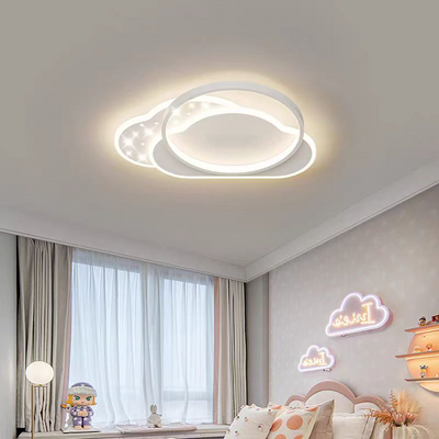 Lustre LED avec télécommande NUVIA 71W, Nuage, Lumière Froide/Chaude/Neutre, Dimmable, Blanc