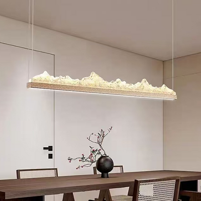 Lustre LED suspendu avec télécommande NIVALIS 27W, 120cm, Lumière Froide/Chaude/Neutre, Dimmable, Hauteur réglable, Doré