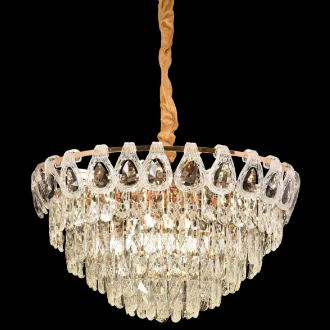 Lustre en cristal CC5122/500GD 9xE14, diamètre 50 cm, or brillant, hauteur réglable