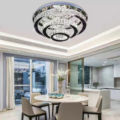 Lustre LED en cristal LLC151/500CH, 64W, 3 éléments, lumière froide/chaude/neutre, variable, chrome brillant