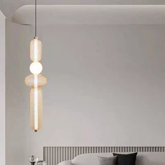 Lustre LED suspendu LM551/4GD, 23W, lumière 3000/4000/6000K, doré, lustres modernes à hauteur réglable, titre par défaut Alessandro Design