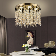 Lustre LED en cristal LLC213/400GD rond, 22 W, lumière froide/chaude/neutre, cristal, doré