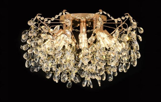 Lustre en cristal GLOWRIA Eleganza, 6x E14, diamètre 50 cm, lustres en cristal doré Titre par défaut Alessandro Design