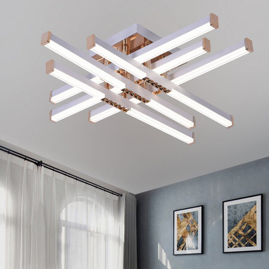 Lustre LED avec télécommande LT178/6WH, 84W, 6 éléments, lumière froide/chaude/neutre, variable, blanc