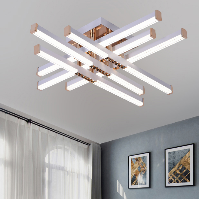 Lustre LED avec télécommande LT178/6WH, 84W, 6 éléments, lumière froide/chaude/neutre, variable, blanc