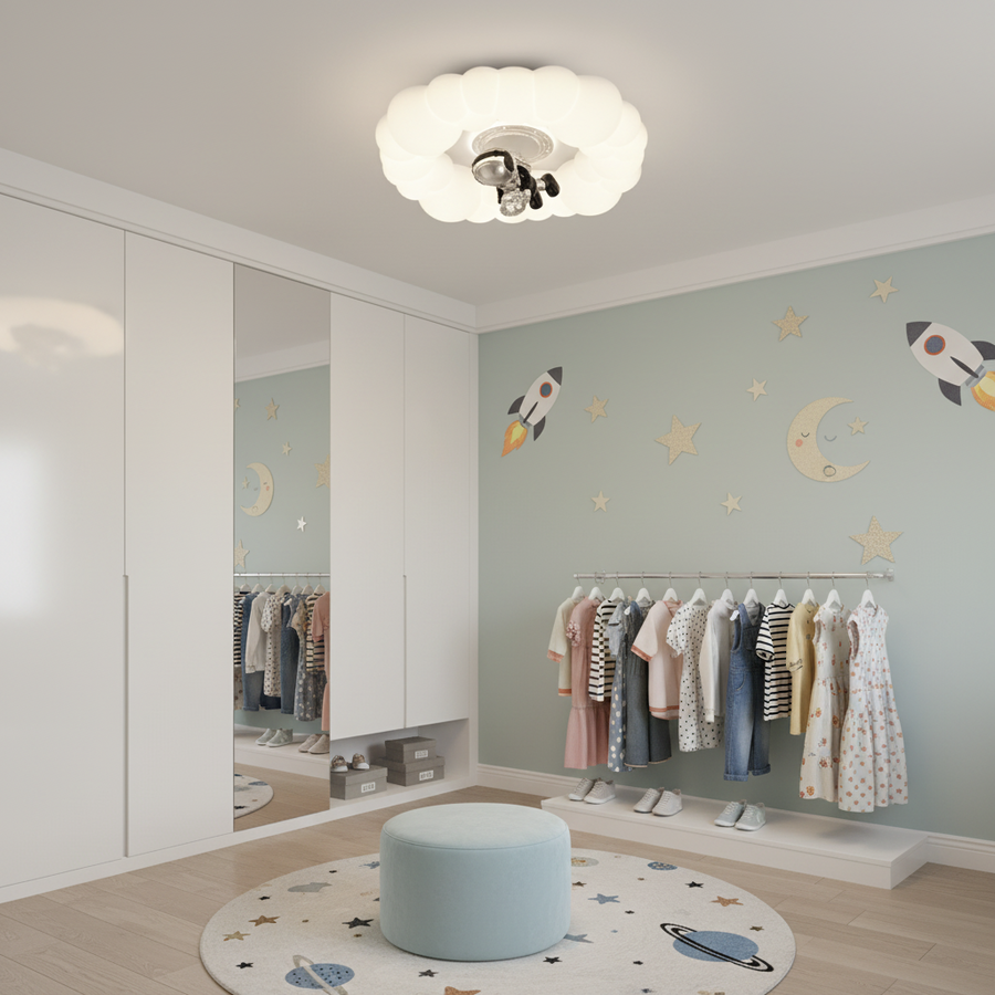 Lustre LED CONSTELATION 49W, Diamètre 49cm, Lumière Froide/Chaude/Neutre, Blanc Bleu