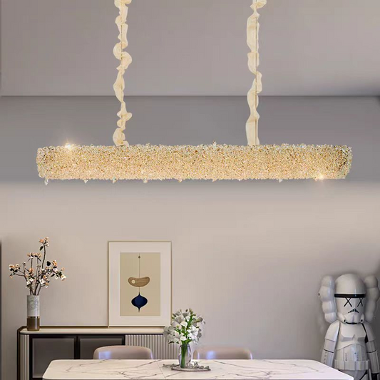 Lustre en cristal, PRAGUE Imperio, 35W, diamètre 96cm, lumière froide/chaude/neutre, doré, hauteur réglable