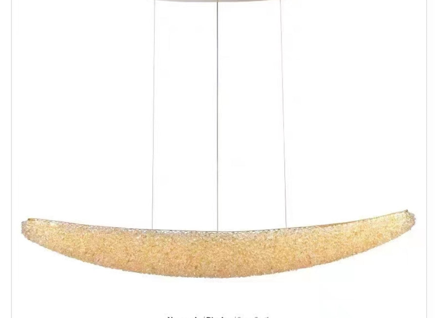 Lustre moderne en cristal, PRAGUE, 31W, Longueur 80 cm, Or, Hauteur réglable