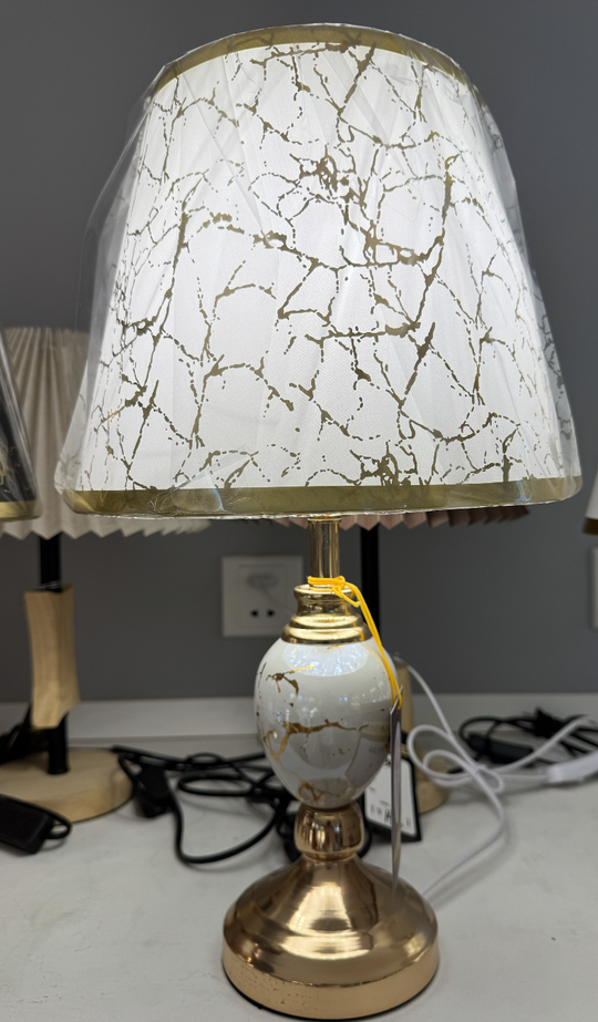Lampe VZ211WH, 1x E27, métal et textile, blanc et or Lampes & Lampes Default Title Alessandro Design