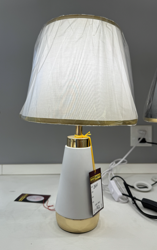 Lampe VZ210WH, 1x E27, métal et textile, blanc et or Lampes & Lampes Default Title Alessandro Design