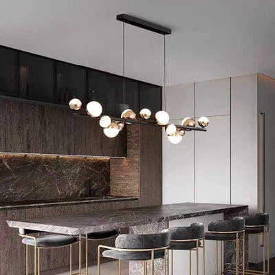 Lustre suspendu LED en acrylique Aurion 29 W avec télécommande, intensité variable, or noir, métal et acrylique