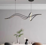 Lustre LED suspendu avec télécommande LIBRE, 80W, Lumière Froide/Chaude/Neutre, Gradable, Noir, Hauteur Réglable