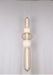 Lustre LED suspendu LM551/5GD, 27W, lumière 3000/4000/6000K, doré, hauteur réglable