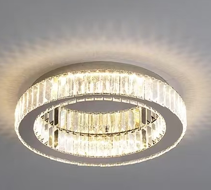 Lustre LED avec télécommande et cristal VERTUS 18W, 30cm, Cercle, Lumière Froide/Chaude/Neutre, Dimmable, Chrome