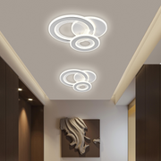 Lustre LED SQUARE 53W, 3 Cercles, Lumière Froide/Chaude/Neutre, Blanc