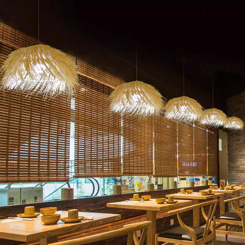 Lustre Vintage en Paille LV811, 1xE27, Rustique, 100cm