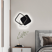 Lustre LED en cristal PRISMIQ 39W, 3 carrés, Lumière froide/chaude/neutre, Noir