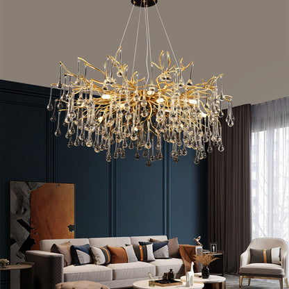 Lustre en cristal CC333/800GD, 12x G9, doré, 80 cm, hauteur réglable