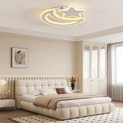 Lustre LED avec télécommande CORALIA 81W, Lune et Étoile, Lumière Froide/Chaude/Neutre Dimmable Blanc