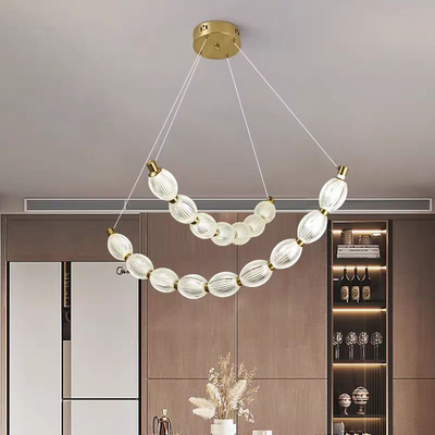 Lustre LED suspendu FAUSTO, 48W, Lumière Froid/Chaud/Neutre, Hauteur réglable, Doré