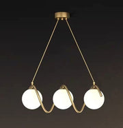 LOFT Haven Lustre, 3x G9, Or Blanc, Métal, Hauteur réglable, Moderne