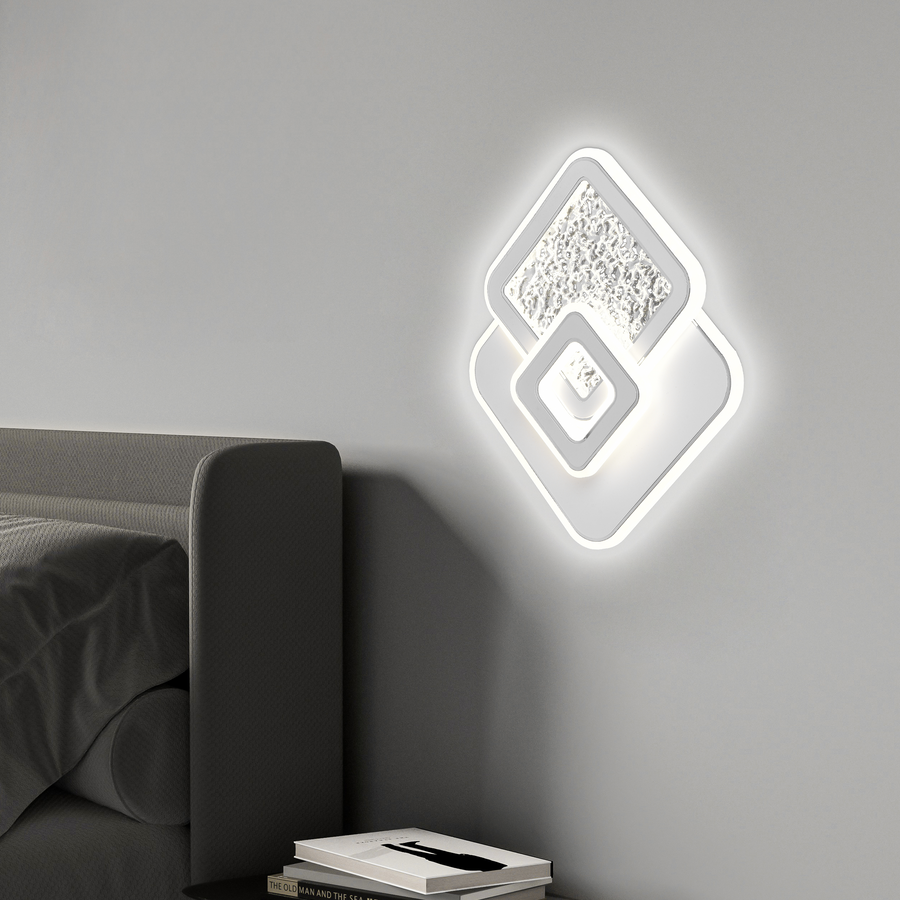 Lustre LED KOMPACTO 56W, 3 Carrés, Lumière Froid/Chaud/Neutre, Blanc