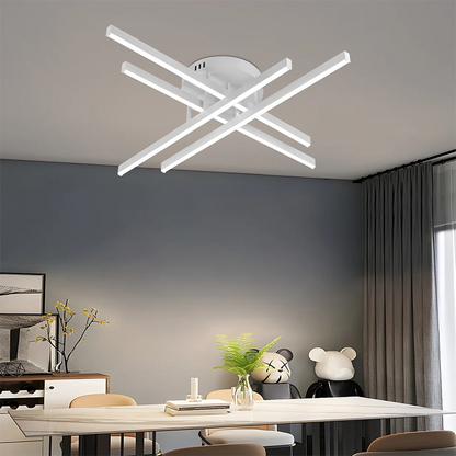 Lustre LED télécommandé GIO, 54 W, 4 éléments, lumière froide/chaude/neutre, variable, blanc