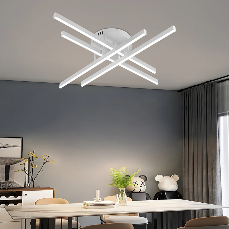 Lustre LED télécommandé GIO, 54 W, 4 éléments, lumière froide/chaude/neutre, variable, blanc
