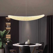 Lustre moderne en cristal, PRAGUE, 31W, Longueur 80 cm, Or, Hauteur réglable