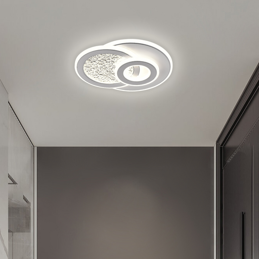 KOMPACTO Lustre LED 47W, 3 Cercles, Lumière Froide/Chaude/Neutre, Blanc
