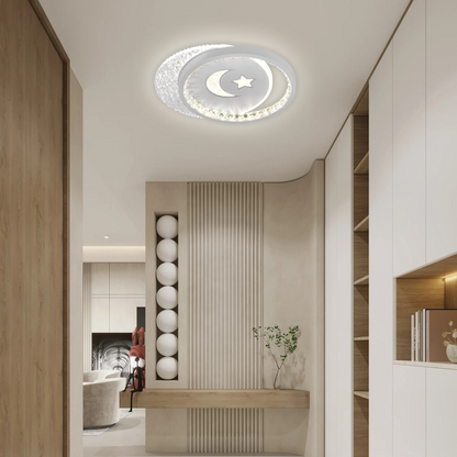 PERU Lustre LED 34W, 2 Cercles, Lumière Froide/Chaude/Neutre, Blanc