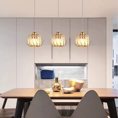 Lustre classique moderne, suspendu, Monica LC910/3LGD, 3 X E27, or, métal et verre, hauteur réglable