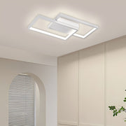 Lustre LED avec télécommande LANDYN 37W, 2 Carrés, Lumière Froide/Chaude/Neutre, Dimmable, Blanc