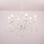 DELLI SANTI Lustre 6xE14, diamètre 49cm, blanc, hauteur réglable