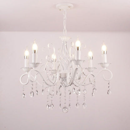 DELLI SANTI Lustre 6xE14, diamètre 49cm, blanc, hauteur réglable