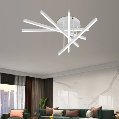 Lustre LED télécommandé GIO, 68 W, 5 éléments, lumière froide/froide/neutre, intensité variable, blanc