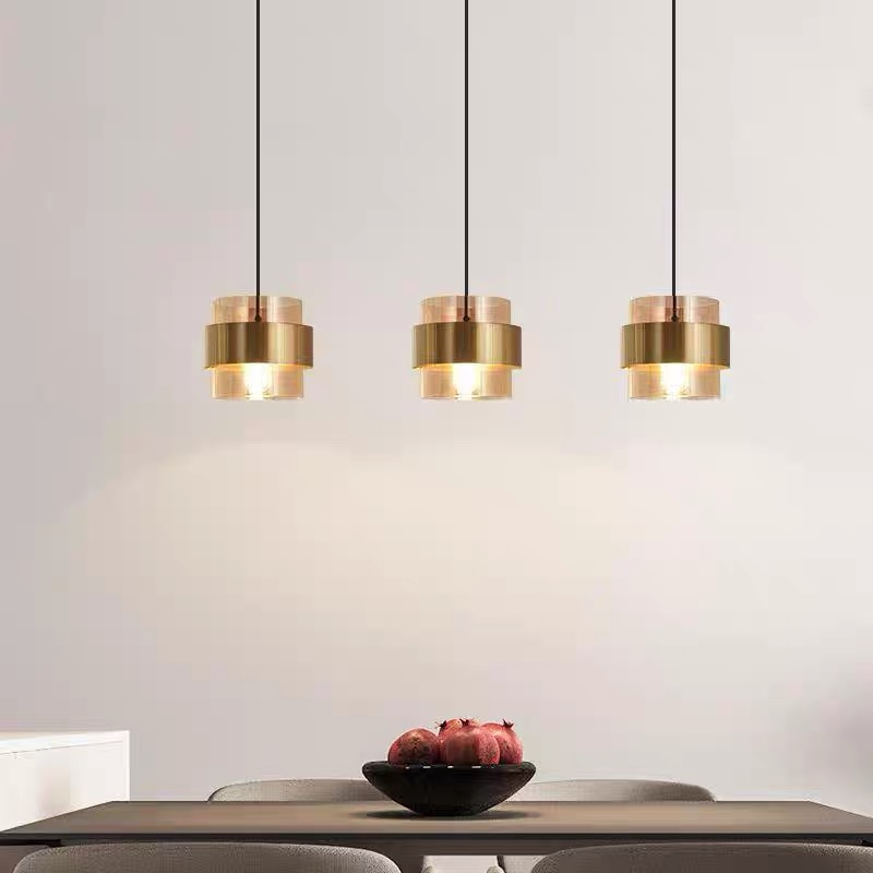 Lustre suspendu LC866/3LTN, 3XE27, hauteur réglable, verre et métal